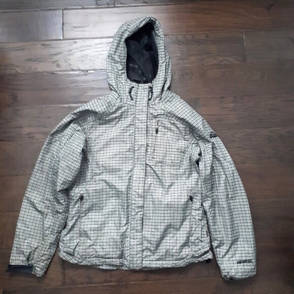 McKinley Aquamax Eon Black and Grey Plaid Print Nylon Jacket - Picture 1 of 16